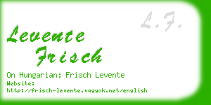 levente frisch business card